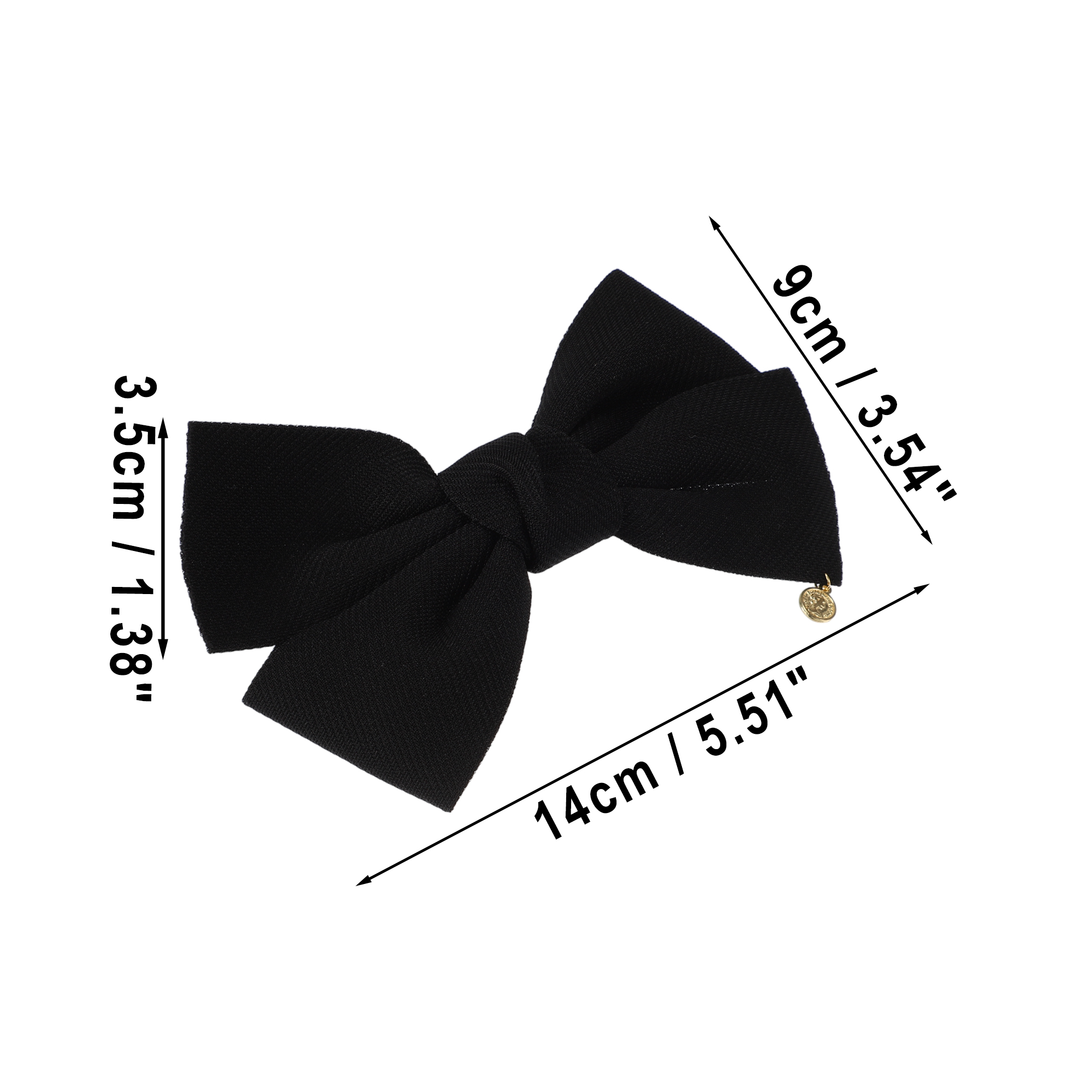 Unique Bargains Classic Bow Hair Clips Hairdo Clip Black