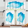 thumbnail image 3 of LALILO Kitchen Curtains and Valances Set of 3 36" Blue Sea Window Treatment Tiers for Window Decor, 3 of 5