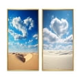 thumbnail image 2 of Designart "Heart of the Desert A Remote Beauty III" Beach Framed Wall Art Set Of 2 - Coastal Brown Gallery Wall Frame Set For Home Decor, 2 of 6