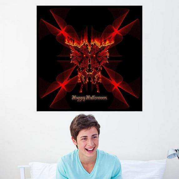 Wallhogs Xzendor7 SineDot Spiral Fractal Fire Demon Poster Wall Mural