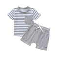 thumbnail image 2 of Delliss Toddler Baby Clothes Short Sleeve T-Shirt Top Casual Shorts Set Summer Outfit, 2 of 7