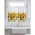 thumbnail image 2 of Kitchen Curtains 45 Inches length, Sunflower Bee Window Treatment Curtain Drapes, Watercolor Yellow White Summer Spring Lightweight Window Panels for Living Room Bedroom, 52"x45", 2 Panels, 2 of 7