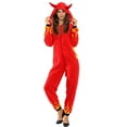 thumbnail image 2 of ReneeCho Grenouillère Adulte Diable Pyjama Halloween Démon en Feu Costume Combinaison Rouge Femme, 2 of 3