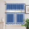 Blue Back Pattern Retro Greece Curtain Tier and Valance Set 3 Piece ...