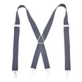 thumbnail image 2 of SGFCWSX Men's X-Back Suspenders, Adjustable Elastic 4-Clip Formal Casual Dark Gray, 2 of 3