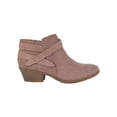 thumbnail image 2 of Portia Blush Pink Mauve Suede Soda Women Ankle Boots Small Short Heel Booties Buckled Side Zipper, 2 of 4