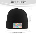 thumbnail image 3 of LNWH Knitted Acrylic Hat, Abstract Hearts Pattern Winter Beanie Hat for Cold Weather, Black, 3 of 8