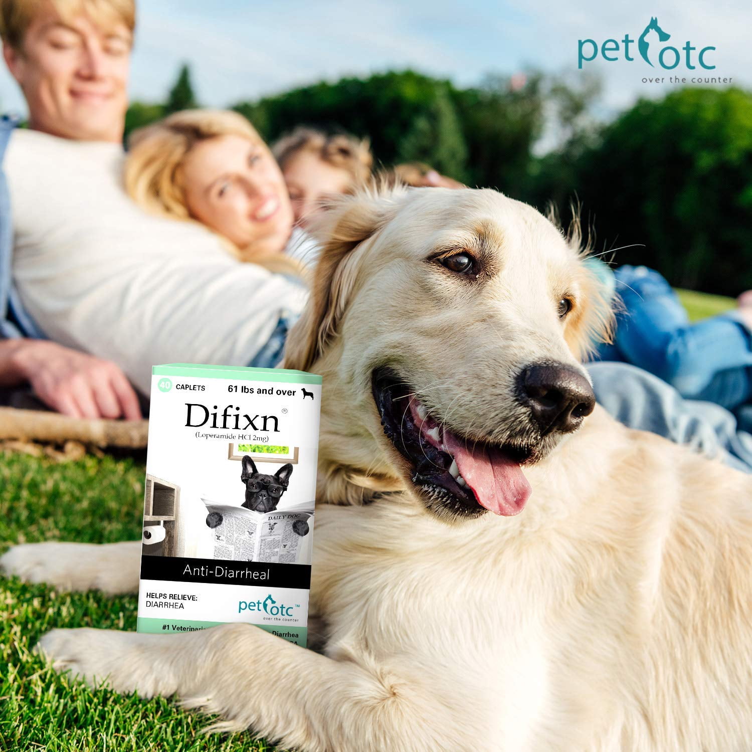 Difixn Anti-Diarrheal Treatment for Large and Extra Large Breed Dogs, Digestive Discomfort Treatment, 40 Caplets