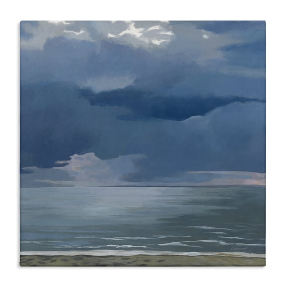 Stupell Industries Contemporary Gloomy Cloud Beachscape Canvas Art, 17 x 17, by Katherine Lovell