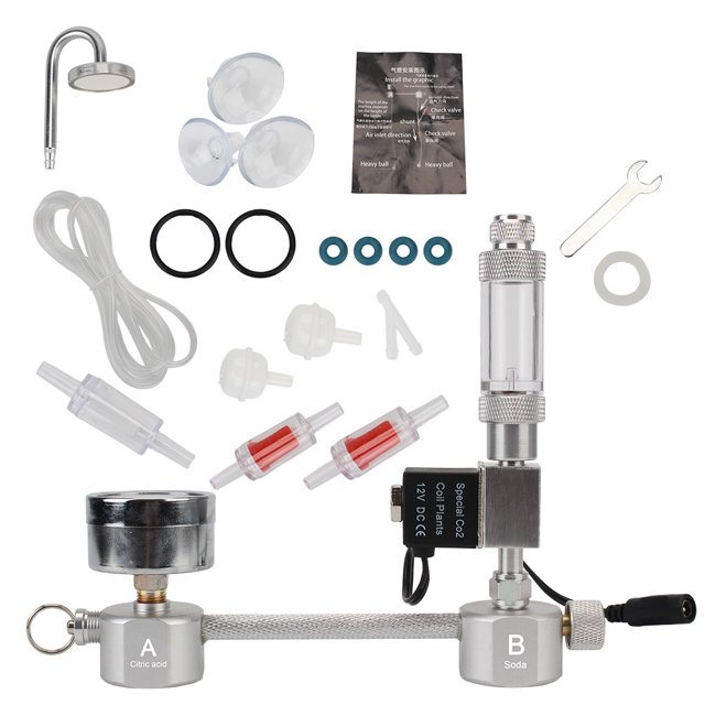 Aquarium CO2 Generator System Kit CO2 Generator DIY With Solenoid Valve For Aquatic Plant Growth Bubble Counter Diffuser ,Easy Installation