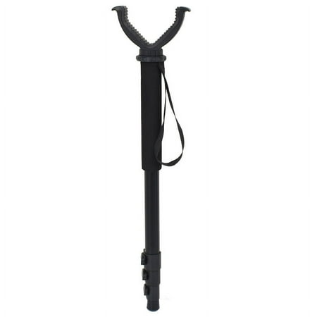 Fooletu Shooting Stick Monopod Hunting Blind Stabilizer 22 to 56-inch Tall Pole V Yoke Holder Gun Pod Rifle Rest Adjustable Stick Height for Hunting Shooting and Outdoors Black