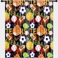 thumbnail image 4 of Sport Blackout Curtains Watercolor Basketball Soccer Baseball Tennis Cool Ball Art Curtains for Living Room Room Darkening Bedroom Curtains with Grommet W63 x L63 Inch, 4 of 5