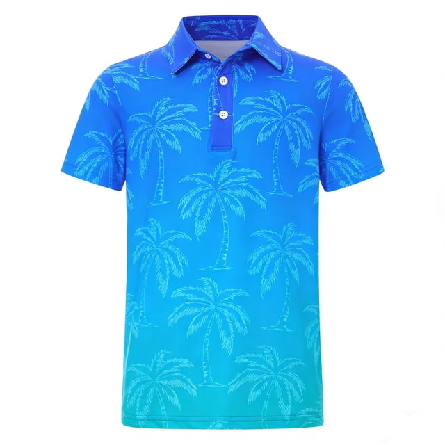 GPOECD Polo Garçon Cool à Imprimé Graphique T-Shirts à Manches Courtes pour Garçons Col Rond Décontracté T-Shirts Doux Jeunesse Confortable Tenue Quotidienne Hauts, T-Shirts et Chemises pour Garçons de 3 à 12 Ans Multicolore_026,5-6 Ans