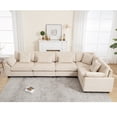 thumbnail image 2 of L Shaped Modular Sectional Sofa Set, Modern Deep Seat Corner Couch, 5-Seats Modular Sofa with 7 Pillows for Living Room, 2 of 9