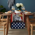 thumbnail image 2 of American Flag Table Runner - 72 Inch Long, Kitchen Dining Table Runner Dresser Scarves, Eagle Blue Red USA Flag Vintage Farmhouse Decor for Coffee Tables Wedding Party Banquet, 2 of 8