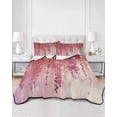 thumbnail image 3 of Red Botanical Queen Size Down Alternative Comforter,Lightweight Comforter Quilt Bedding Set with Pillow Shams Watercolor Spring Floral Oil Painting Elegant Bed Comforter Duvet Insert 90"x96", 3 of 7