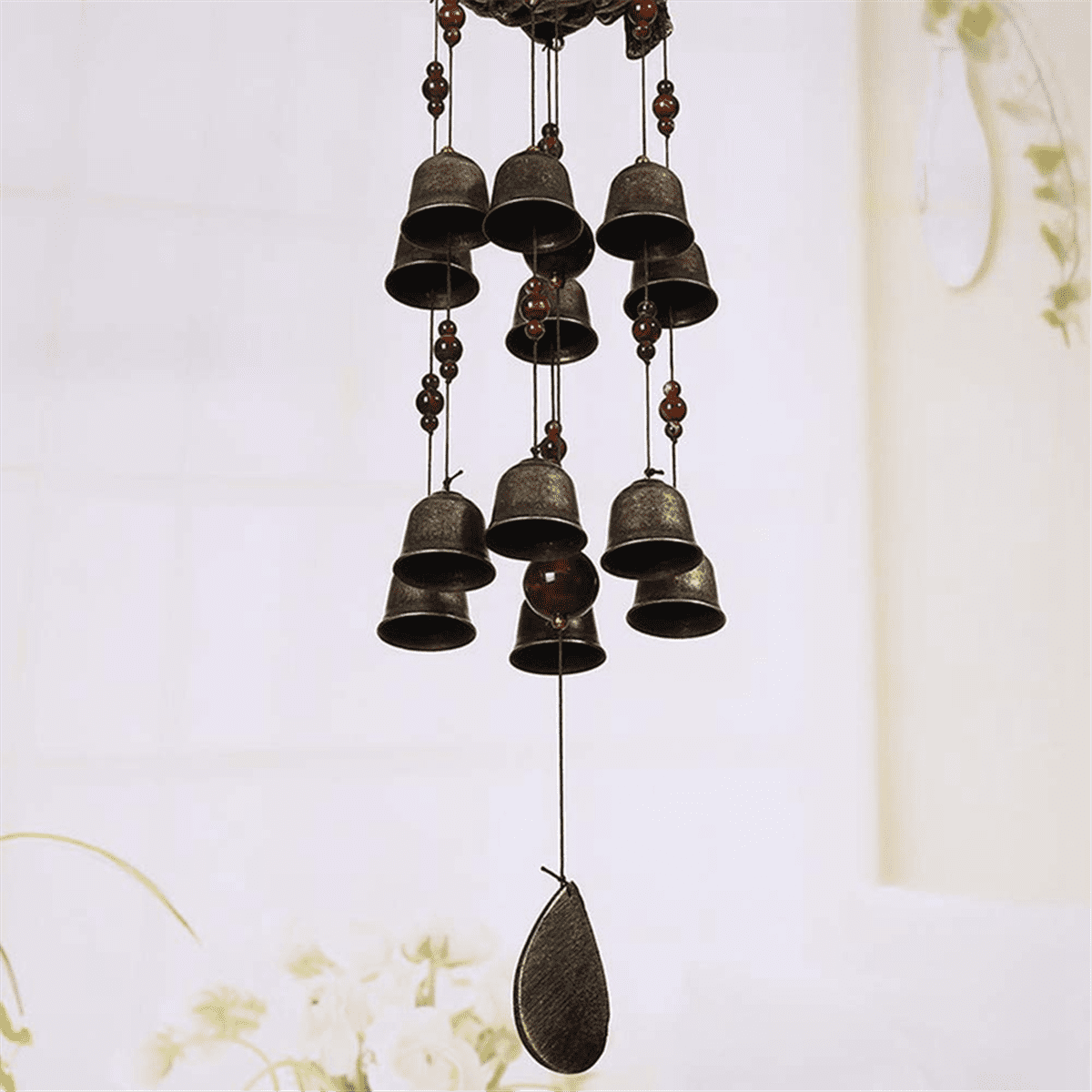 1PCS Bird Nest Wind Chimes, Wind Chime with 12 Pieces Bronze Bells for Garden, Yard, Patio and Home Decor