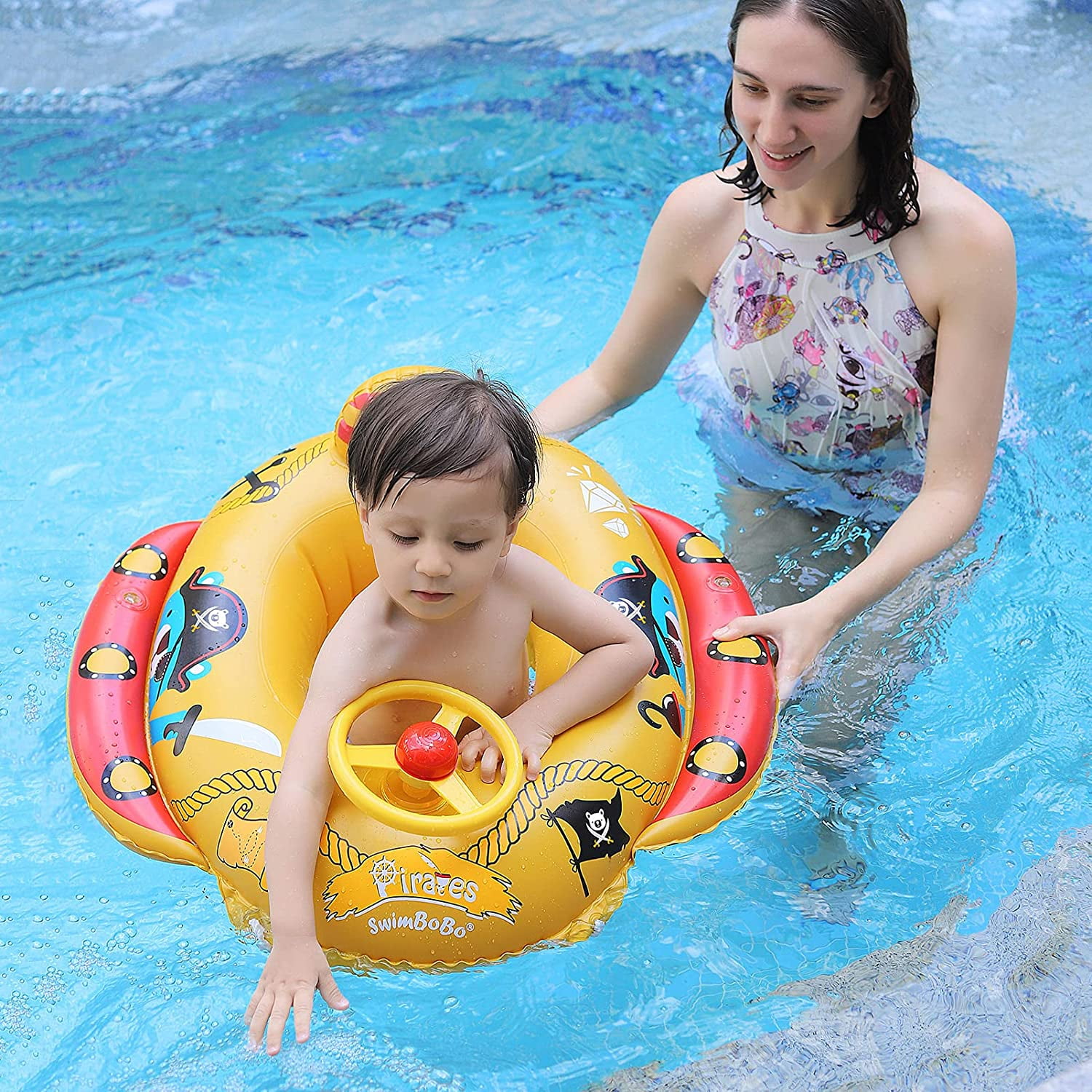 Details about   Ring Inflatable Baby Kids Toddler Swim Summer  Float Swimming Pool Water Seat