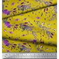 thumbnail image 3 of Soimoi Yellow Poly Georgette Fabric Insects,Rose & Leaves Print Sewing Fabric Yard 42 Inch Wide, 3 of 3