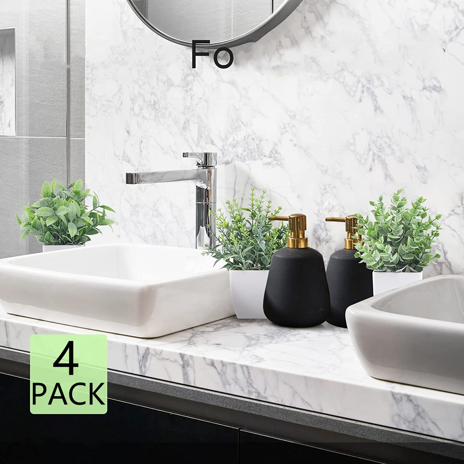 Tripumer 4-Pack Artificial Potted Plants, Assorted Greenery photo 6