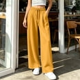 thumbnail image 6 of LIaqionyy Women's Straight Leg Pants Elastic Waist Drawstring Flowy Loose Lounge Lightweight Trousers with Pockets, 6 of 7