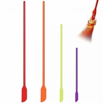 ACDANC Mini Silicone Spatula Set- 4 Pieces Small Rubber Spatula for Makeup- Thin Jar Scraper for Kitchen- Thin Spatula Set- Perfect for Mixing&Sampling Beauty Products,Multicolor