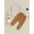 thumbnail image 4 of Suealasg Toddler Boys Spring Clothes 6M 12M 18M 2T 3T Infant Baby Boys 2Pcs Autumn Outfit Kids Crew Neck Long Sleeve Sweatshirt Pullover Top Elastic Waist Pants Sets, 4 of 9