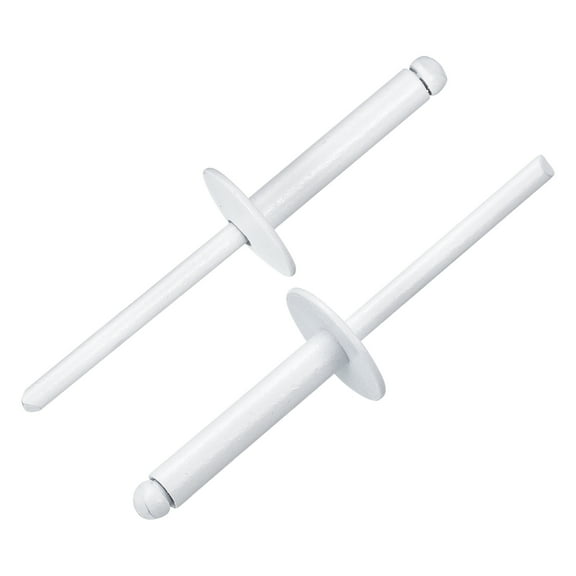Uxcell 100Pcs 3/16"x1" Aluminum Blind Rivets, Large Flange Rivets Fasteners, White