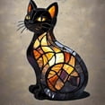 thumbnail image 5 of Cat Lamp, Cat Lamp Stained Glass,Retro Cats Stained Resin Tabletop Night Light,3D Cute Pet Led Table Light, 5 of 5