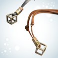thumbnail image 5 of Ruanlalo Men's Women's Punk Retro Style Leather Rope Hollow Cube Pendant Choker Necklace Coffee, 5 of 6