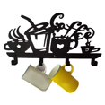 thumbnail image 3 of Taza de café para montaje en pared de 4 ganchos creativa, gancho de drenaje de metal negro Feliz Sencillez, 3 of 5
