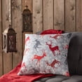 thumbnail image 5 of Greendale Home Fashions Reindeer and Snowflakes Christmas Square Throw Pillow - 18" - Gray, 5 of 5