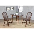 thumbnail image 3 of The Hamptons Collection Set of 2 Chestnut Brown Curved Spindle Back Wooden Dining Chairs 41”, 3 of 5