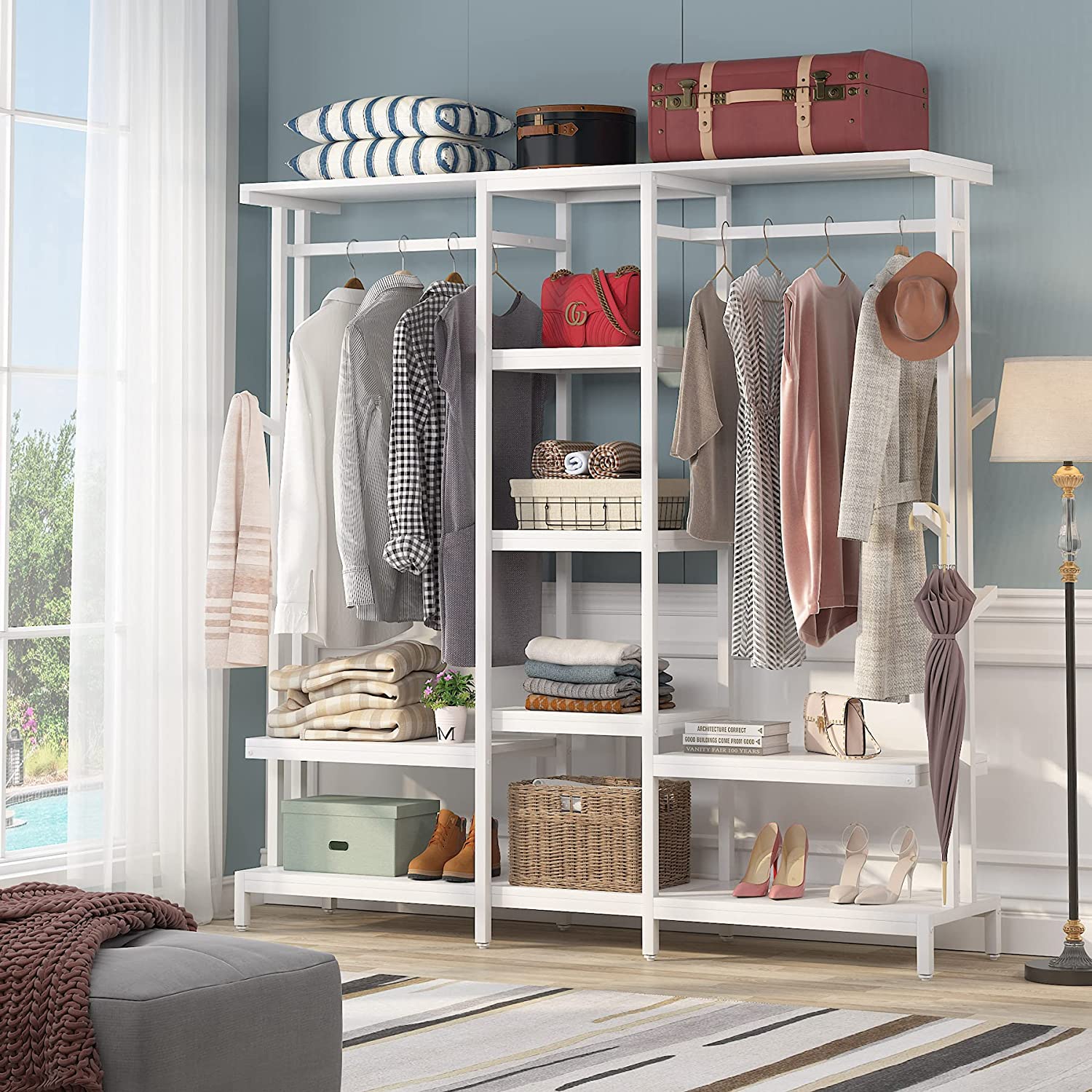 Tribesigns Extra Large Closet Organizer with Hooks, FreeStanding