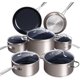thumbnail image 1 of Nuwave Healthy Duralon Blue - Juego de utensilios de cocina antiadherentes de cerámica, con infusión de diamante, resistente a los arañazos, sin PFAS, apto para lavavajillas y horno, listo para inducc, 1 of 5
