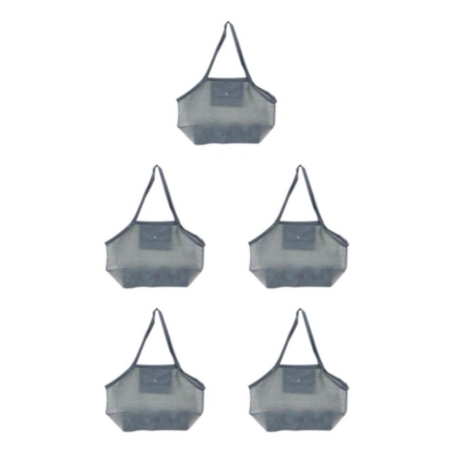 Wweixi Large Mesh Tote Bag for Beach and Swimming Pool Convenient Sand-Away Bag Grey Extra Large 5Set