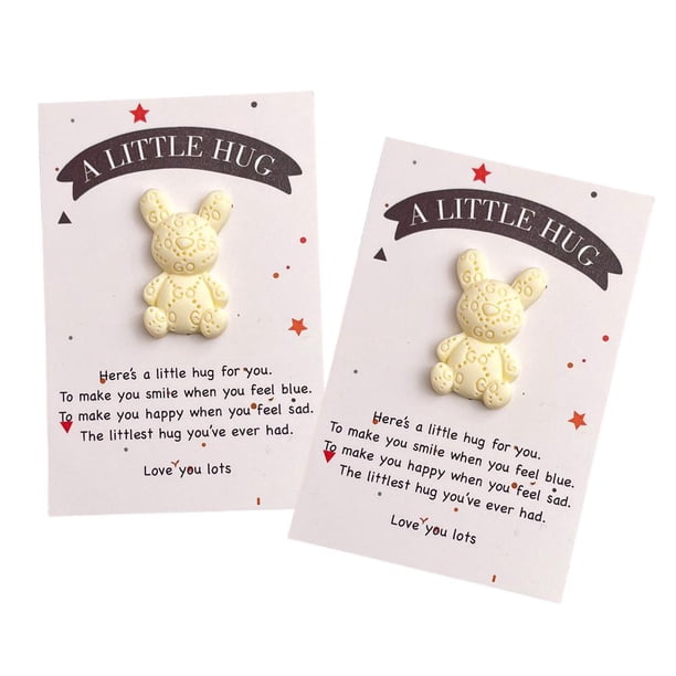 Ruifaya 2/6 tarjetas de abrazo de bolsillo para el día de San Valentín, tarjeta de regalo de festival de resina hecha a mano