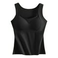 thumbnail image 2 of Roncen Women's Thermal Vest with Built-in Bra, Fleece Lined Seamless Tank Top, Printed Warm Sleeveless Undershirt, 2 of 6