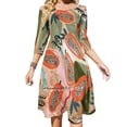 thumbnail image 1 of Vestido de escote cuadrado Camuayanas, nuevo vestido elegante de talla grande para mujer, vestido ajustado a la cintura Camua Curacaou Papaja, 1 of 6