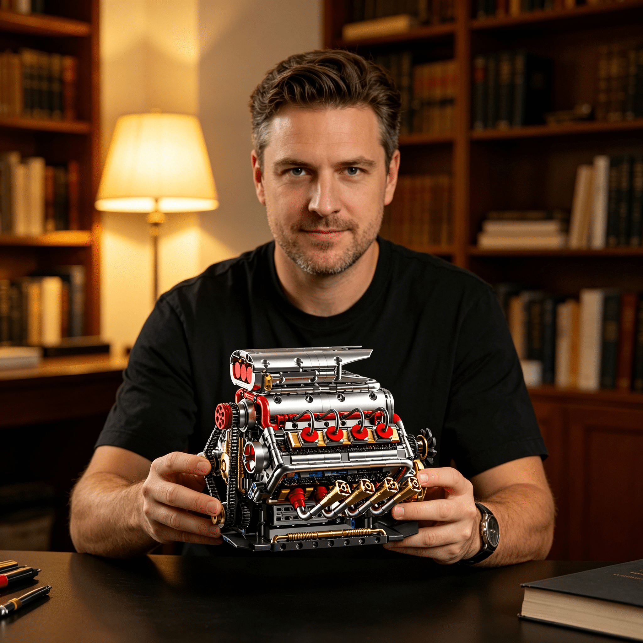 BESTSKY 2026 New V8 Engine Model Kit That Runs, 8-Cylinder Car Engine Building Set with Rechargeable Motor, Compatible with for Adults, Engineering Construction Toy for Teens Boys (1176 Pcs)