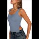 thumbnail image 2 of Tops Cortos para Salir de Mujer, Camisetas Sin Espalda, Ropa Básica de Verano Y2K para Adolescentes, Ropa , Azul M, 2 of 7