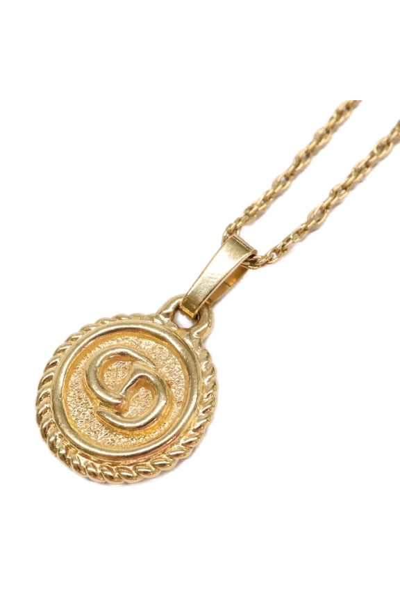 Pre-Owned Christian Dior CD Logo Top Chain Necklace, Gold, for Women