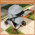 thumbnail image 6 of TLGREEN Foldable Dog Stroller for Medium Dogs Cats up to 33 lbs, Aluminum and Carbon Steel Frame Pet Stroller with Cup Holder, Adjustable Height, 6 of 10
