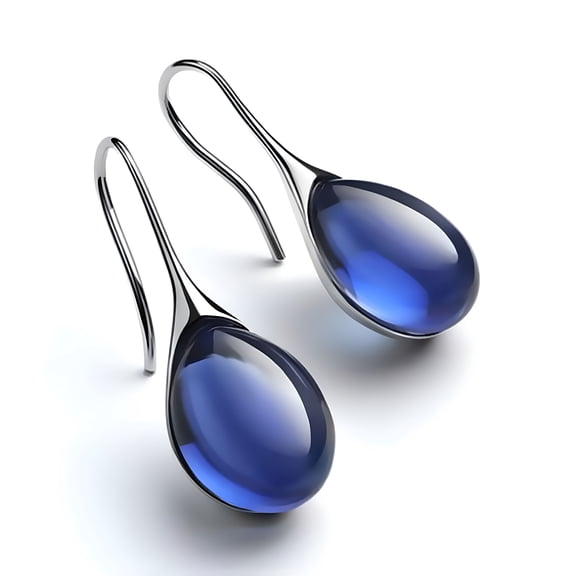 DESIGNICE Alloy Women Retro Drop Earrings Stylish Opal Inlaid Dangle Earrings Opal Earrings for Women (Dark Blue)