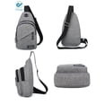 thumbnail image 3 of Deago Men Women Chest Sling Shoulder Bag Cross Body Fanny Pack Sports Travel Backpack with Earphone Hole (Gray), 3 of 10