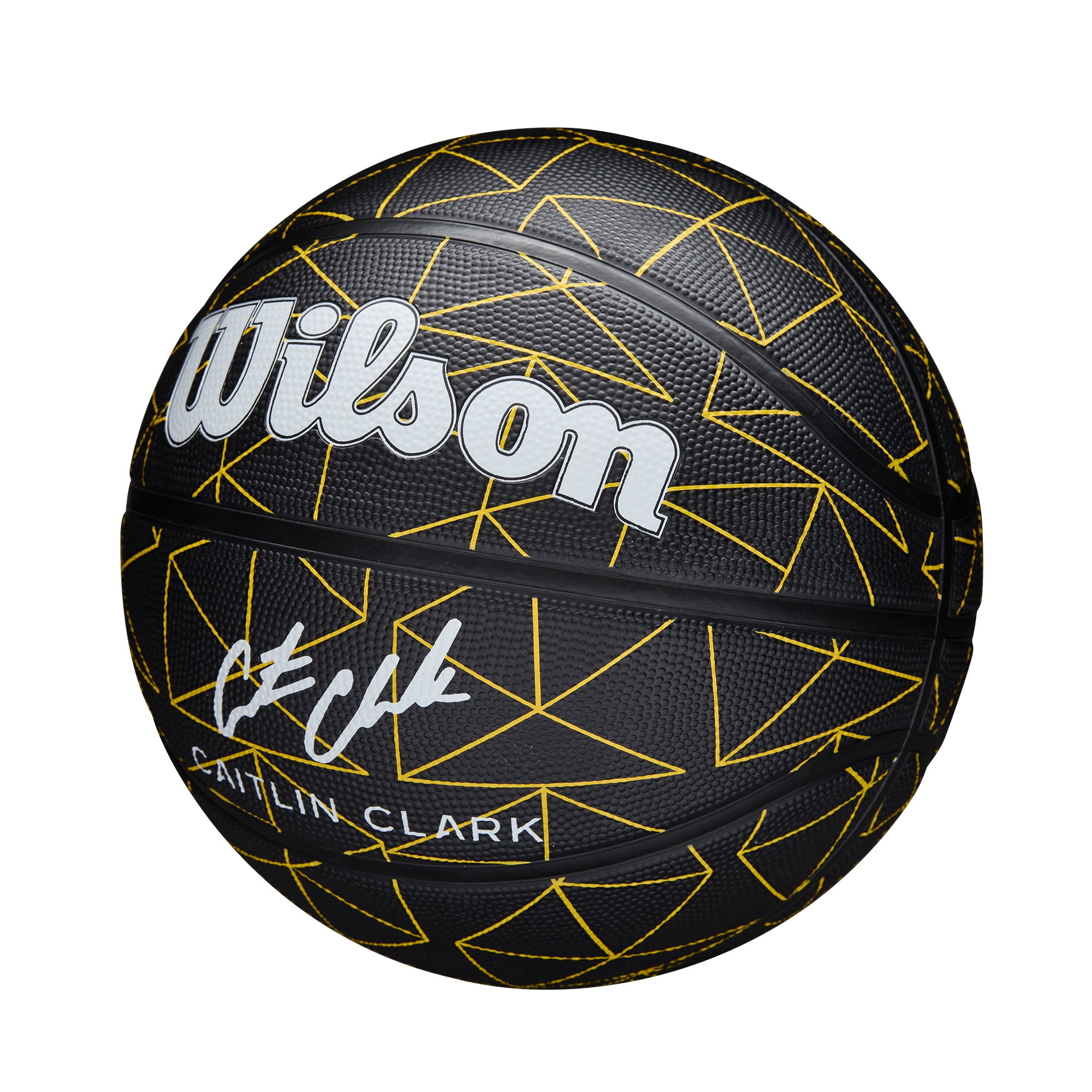 Wilson Caitlin Clark Repetition Outdoor Basketball - Black/Yellow, Size 6 - 28.5"