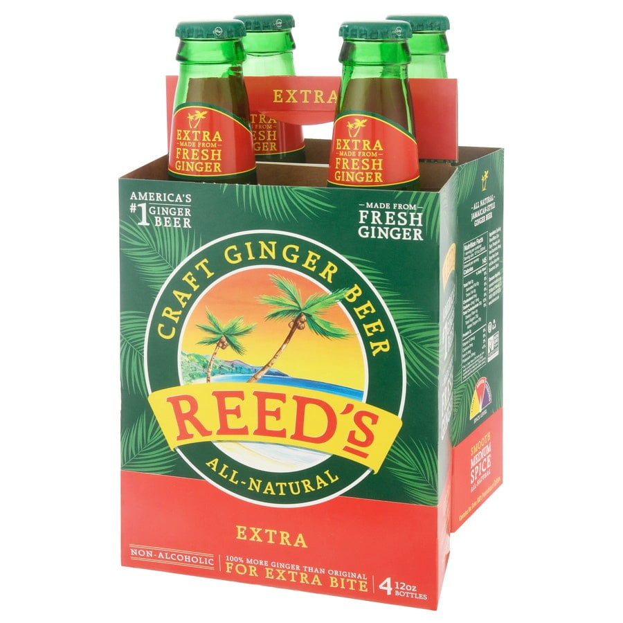 Reeds Ginger Extra Soda 4-Pack 48 fl oz (Pack Of 6)