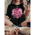 thumbnail image 1 of Camisetas con estampado para mujer, camisetas de manga corta de verano 2025, blusas casuales con cuello redondo para adolescentesWomen'S Fashion Crew Neck Short Sleeve T-Shirt, Casual Polyester Kni, 1 of 6