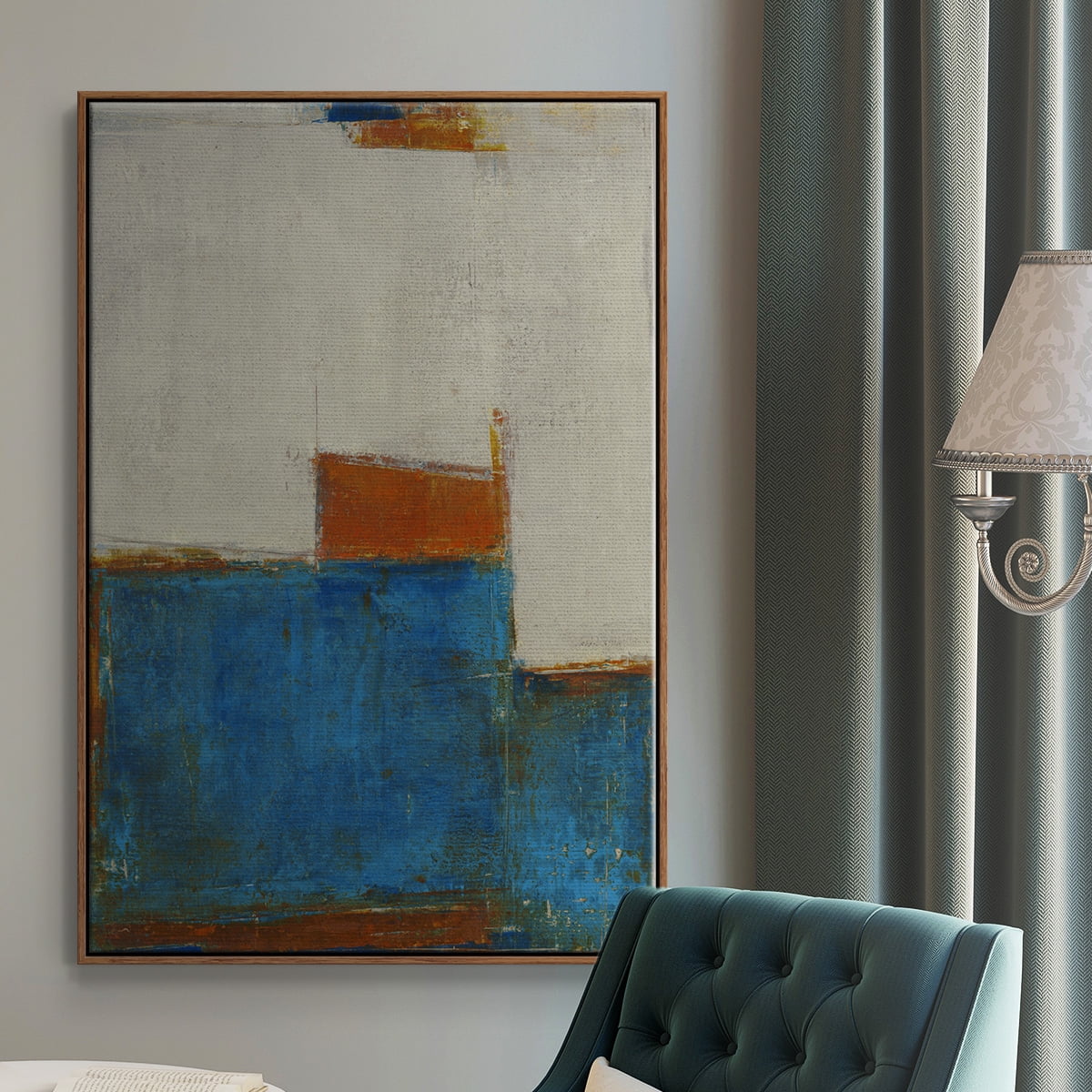 Sunset for Somebody Framed Premium Gallery Wrapped Canvas - Ready to Hang - 27 x 41 - Walnut Floating Frame