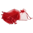 thumbnail image 1 of Uxcell 100pcs Bolsas de Organza 2x3 Pulgadas Pouches de Favor con Cordón Bolsa de Malla Roja, 1 of 7